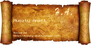 Huszty Anett névjegykártya