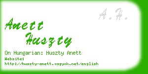 anett huszty business card